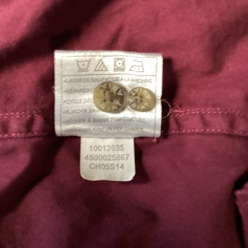 Ariat Mens Rich Burgundy Western Large 100% Cotton Twill Long Sleeve Shirt - Picture 9 of 10